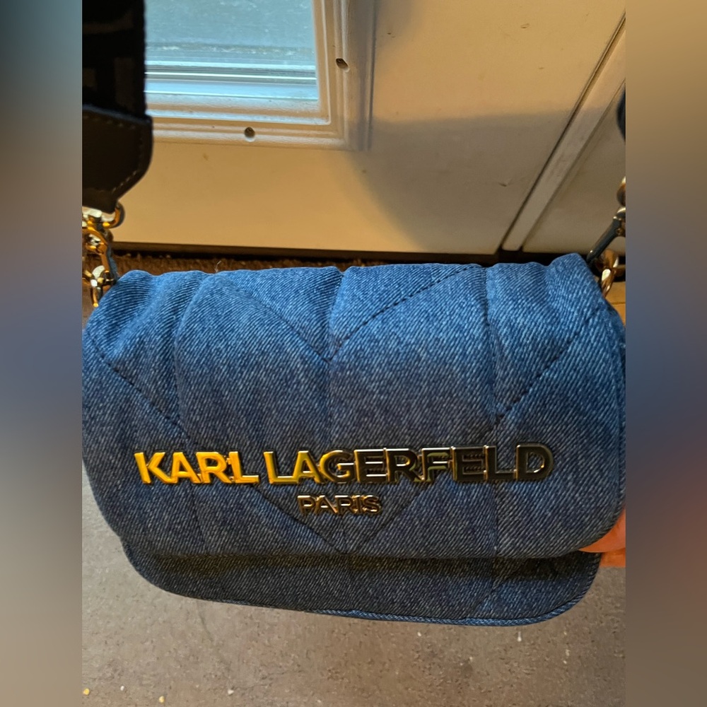 Karl Lagerfeld Denim Blue Messenger Bag - Picture 5 of 12